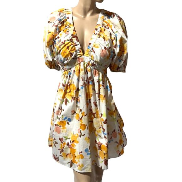 Abercrombie & Fitch Dresses & Skirts - Abercrombie & Fitch Women’s Floral Deep V-Neck Mini Babydoll Dress Size M NWT